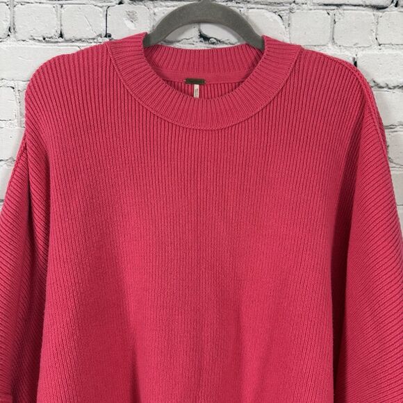 Free People Easy Street Slouchy Tunic Sweater Top Strawberry Spritz - Picture 6 of 14